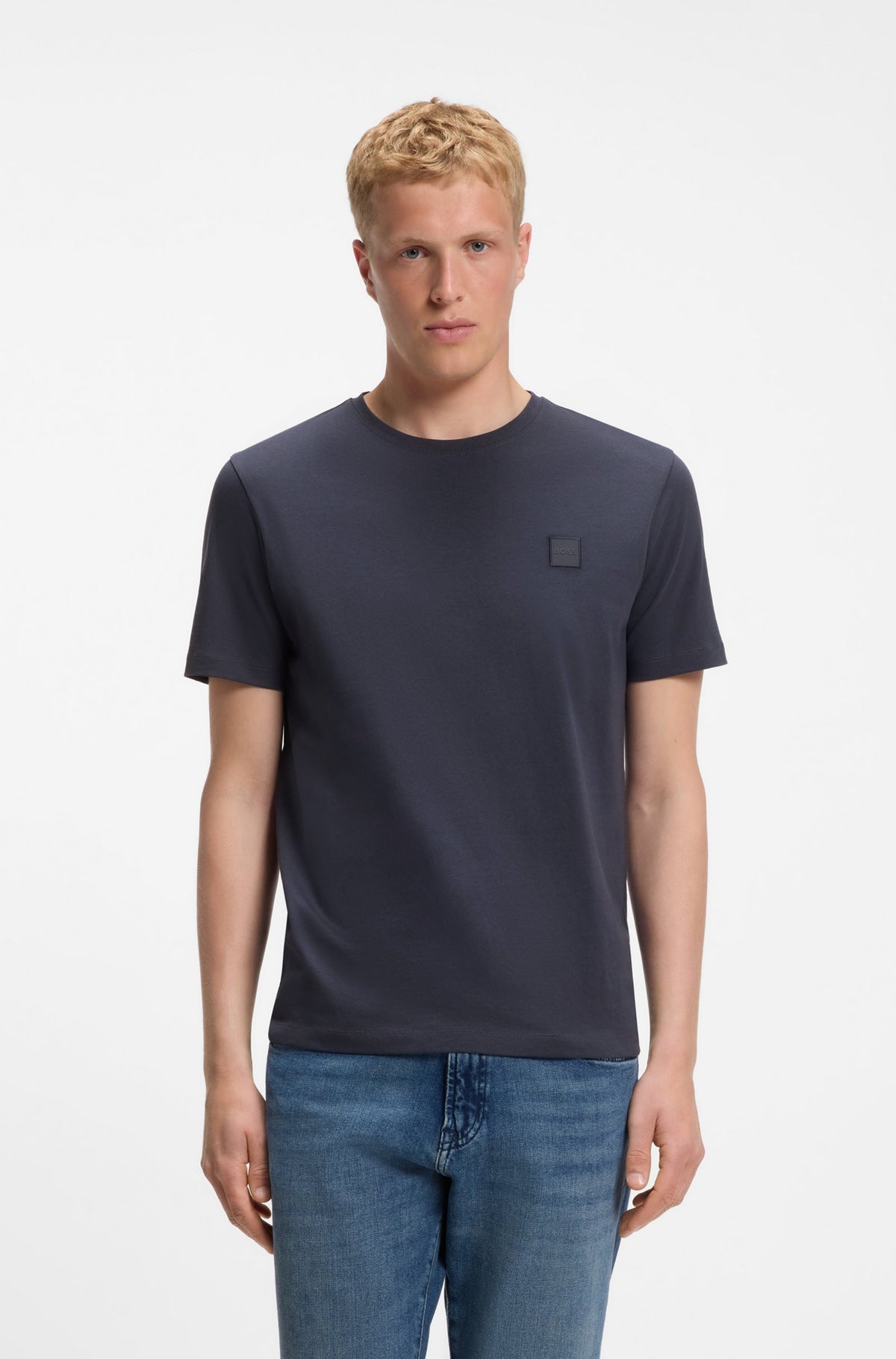 T-shirt em jersey de algodão com emblema com logótipo