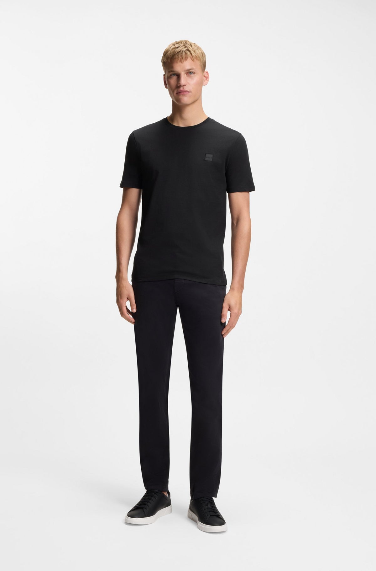 T-shirt em jersey de algodão com logótipo tonal