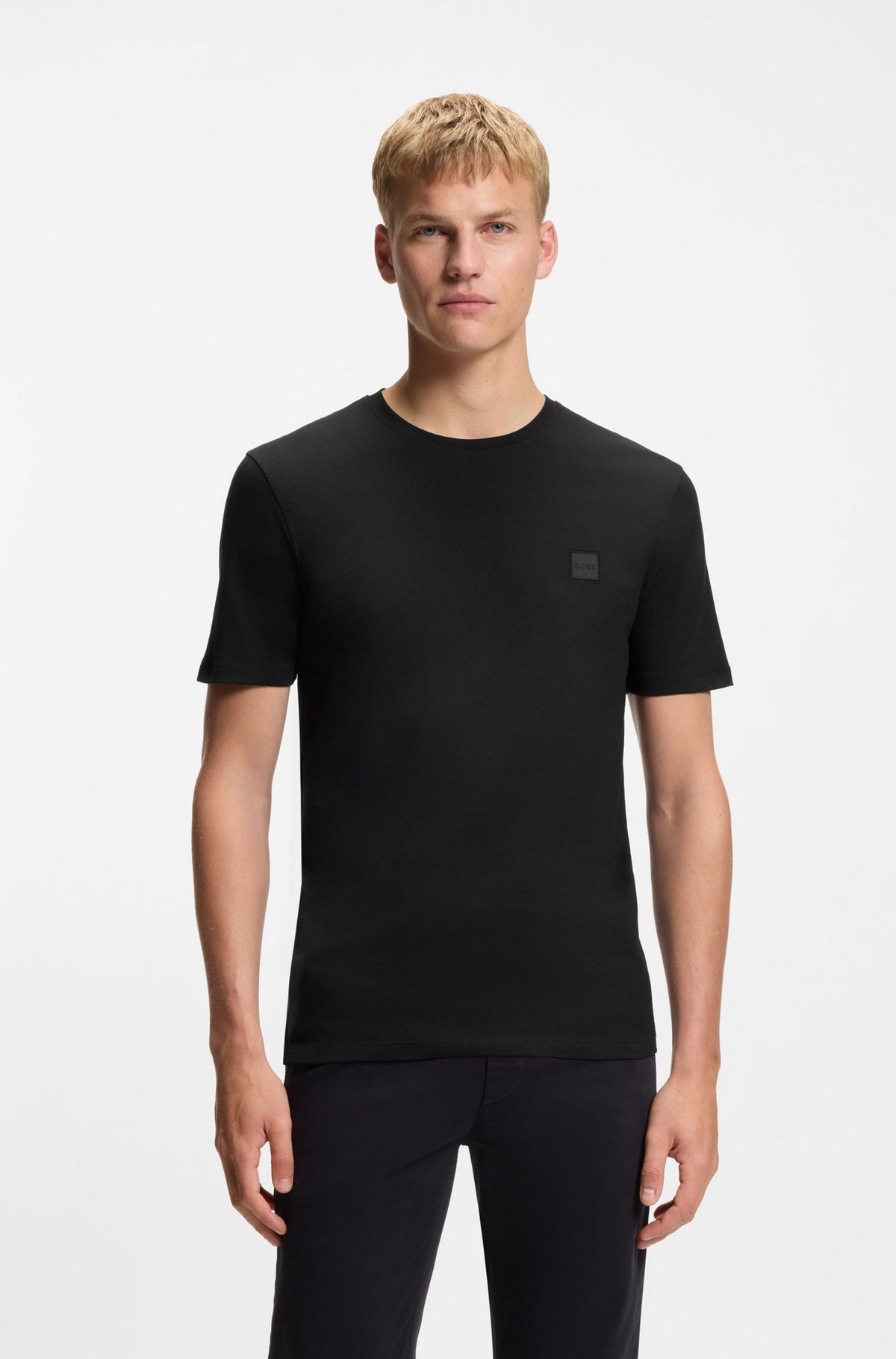 T-shirt em jersey de algodão com logótipo tonal