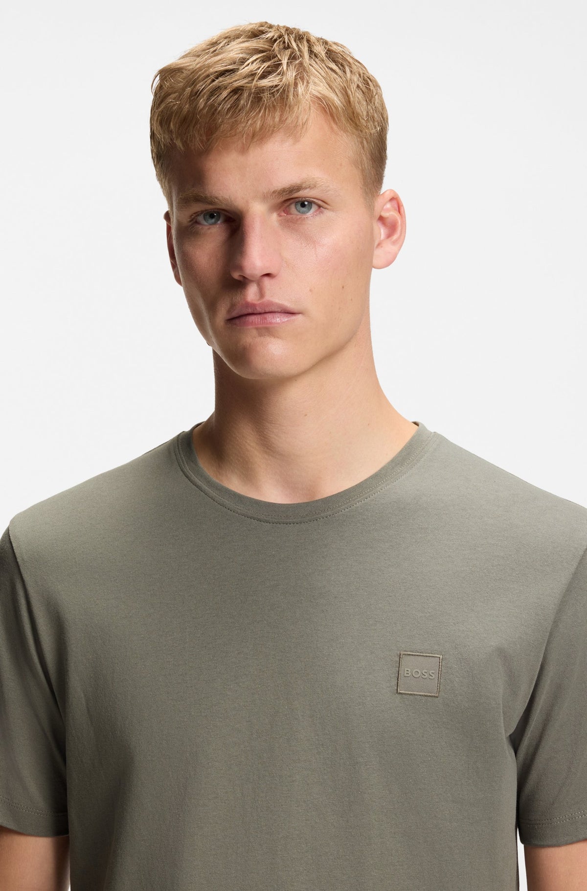 T-shirt em jersey de algodão com logótipo tonal