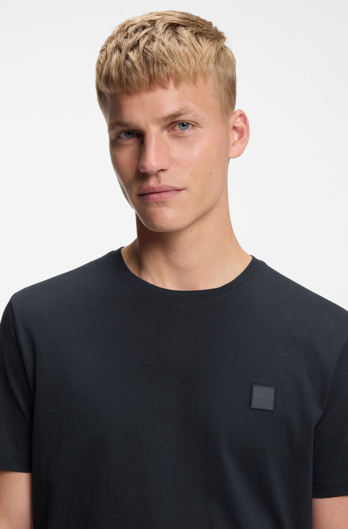 T-shirt em jersey de algodão com logótipo tonal