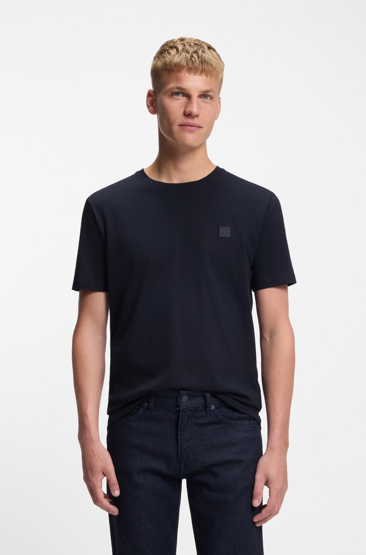 T-shirt em jersey de algodão com logótipo tonal