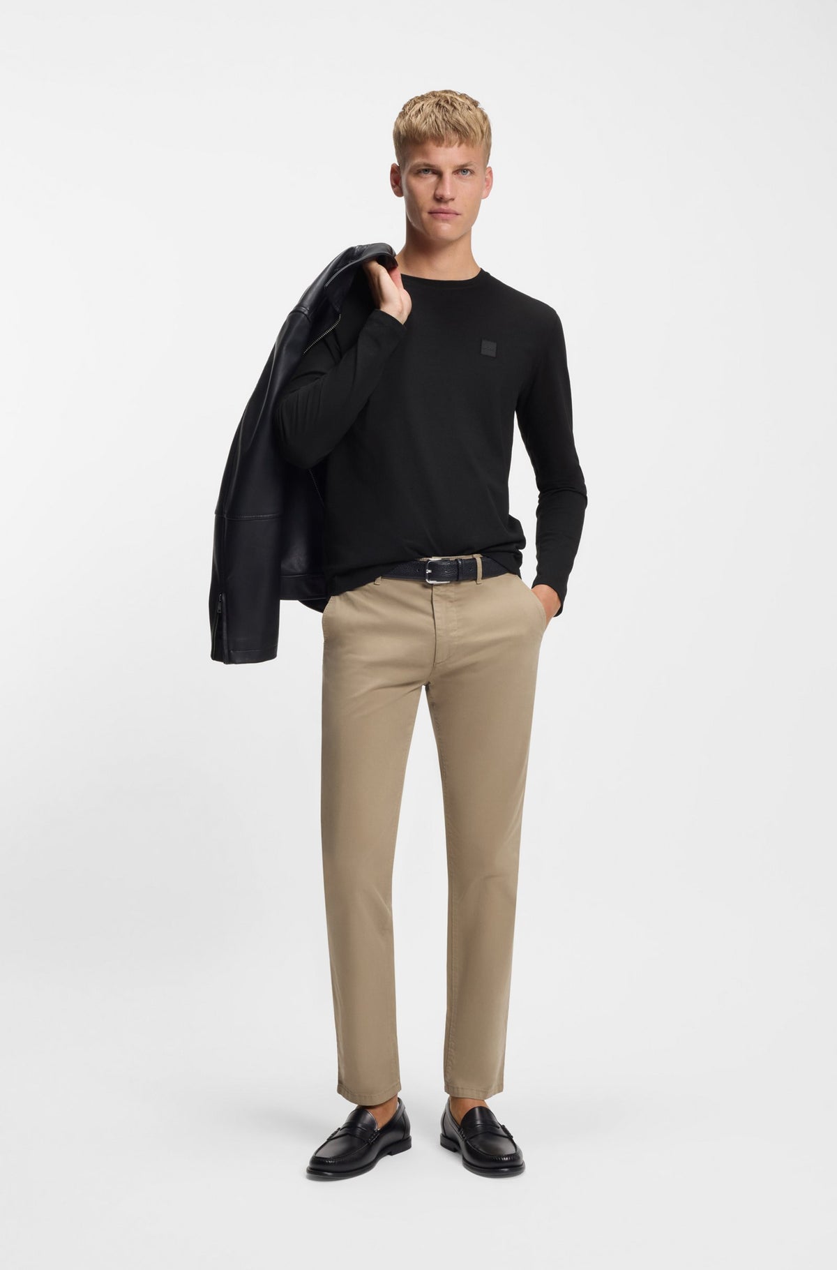 T-shirt em jersey de algodão com logótipo tonal