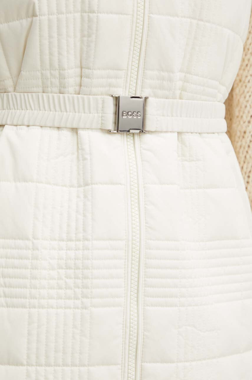 Colete acolchoado com capuz e cinto