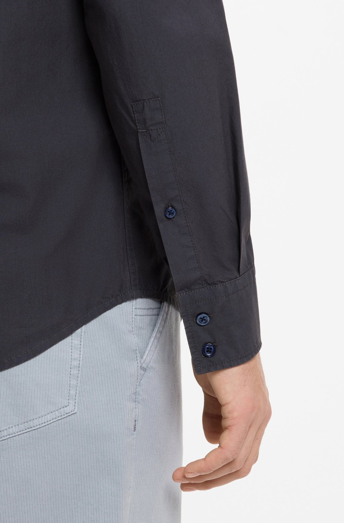 Camisa regular-fit em popelina de algodão com logótipo bordado