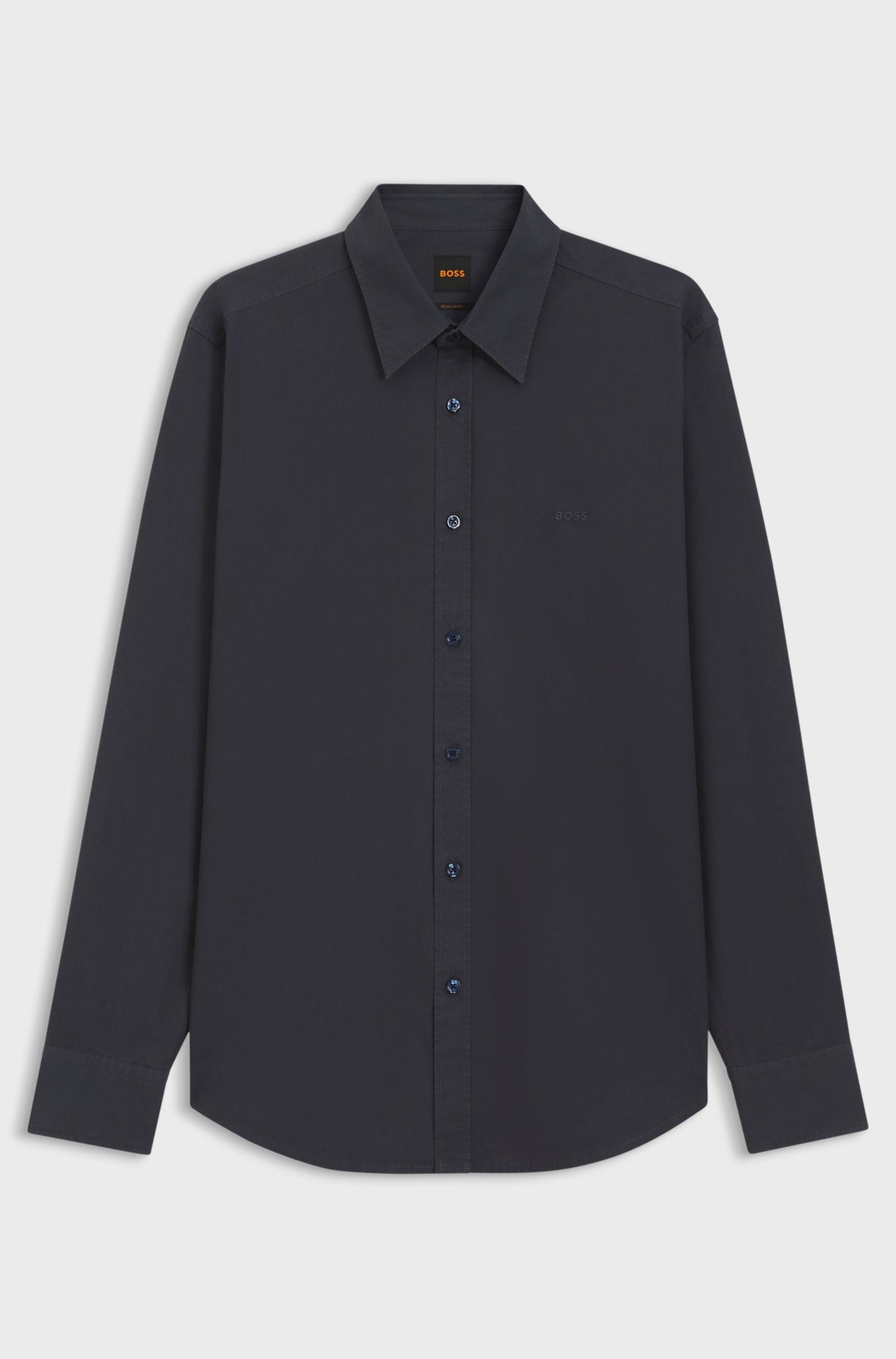 Camisa regular-fit em popelina de algodão com logótipo bordado