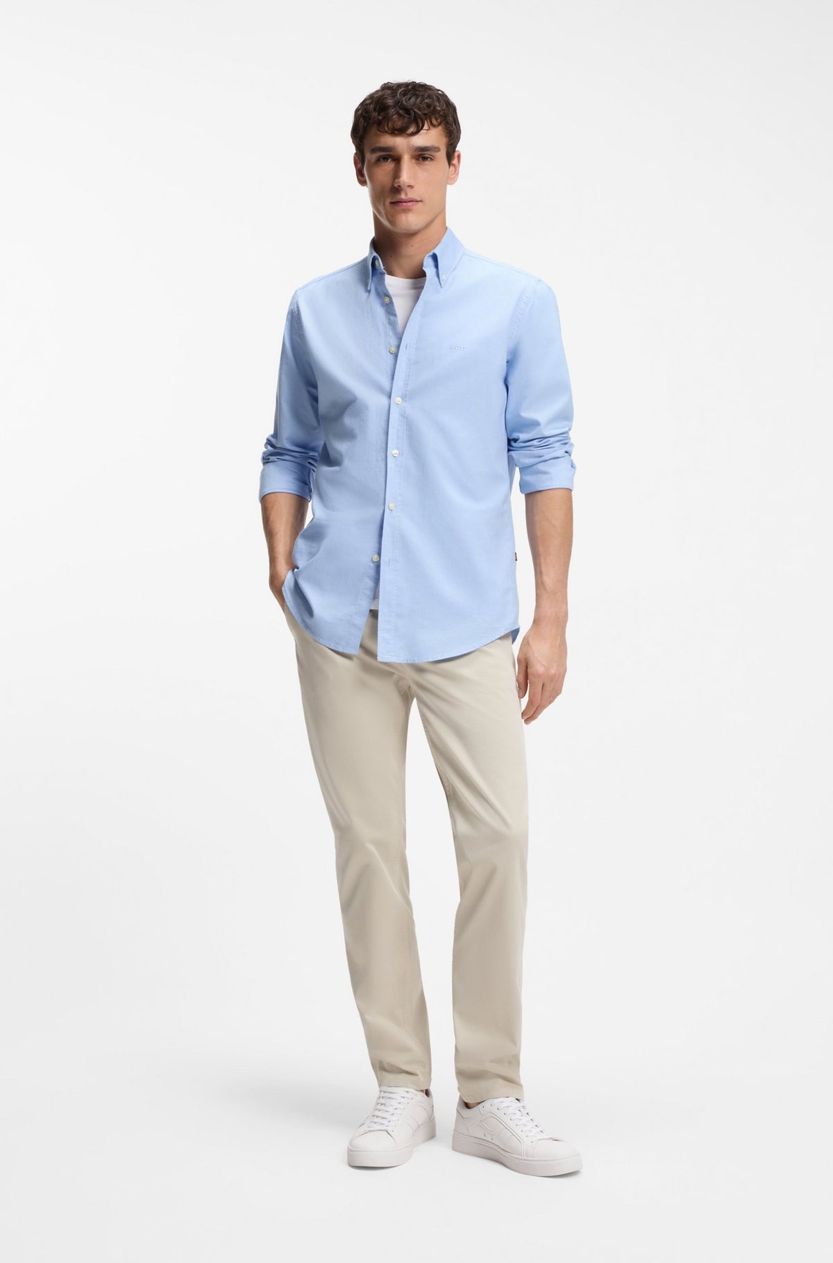 Camisa de ajuste regular em algodão Oxford