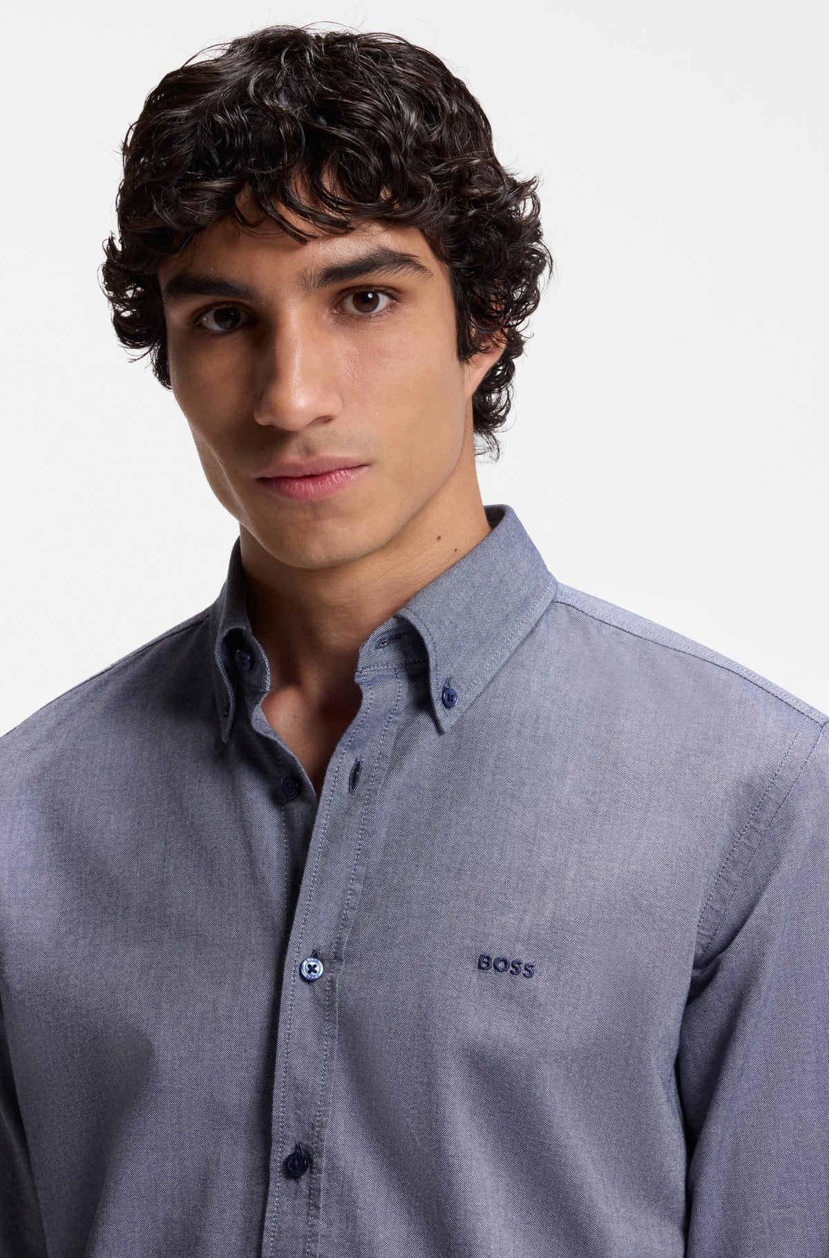 Camisa de ajuste regular em algodão Oxford