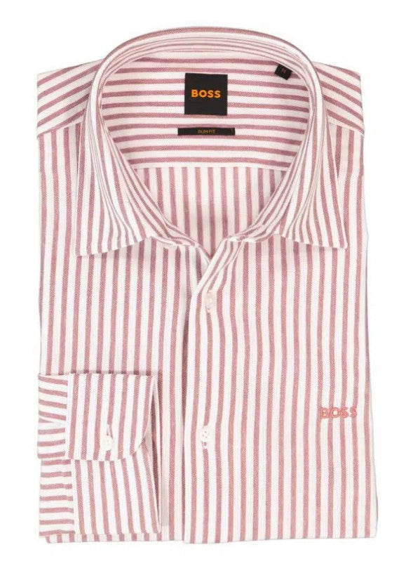 Camisa de ajuste slim em jersey de mistura de algodão