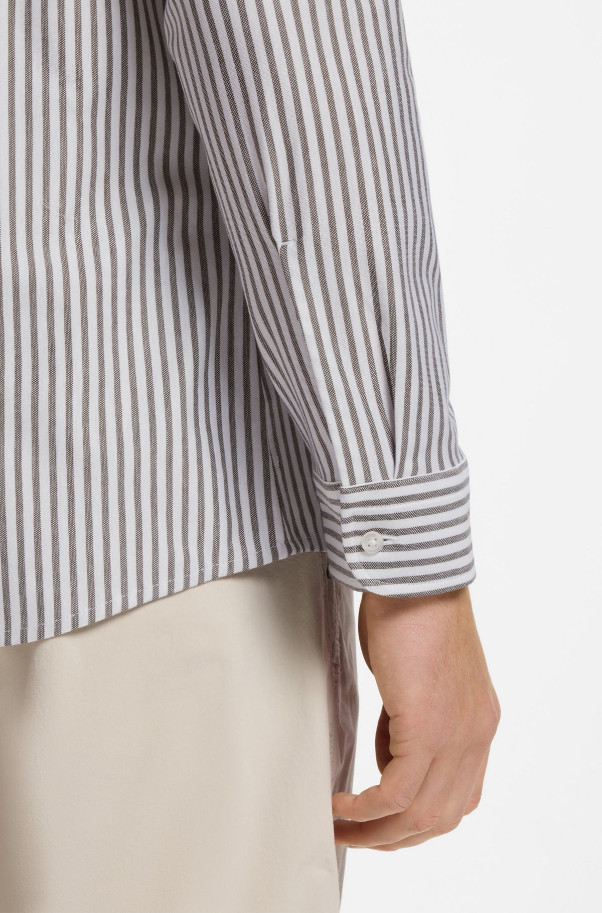 Camisa de ajuste slim em jersey de mistura de algodão