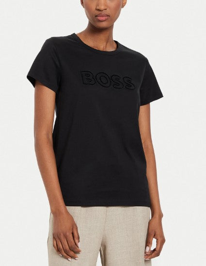 T-shirt de ajuste slim em algodão com logótipo no peito