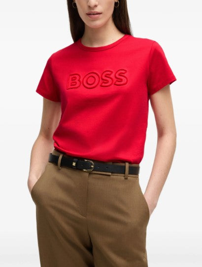 T-shirt em algodão de ajuste slim com logótipo no peito