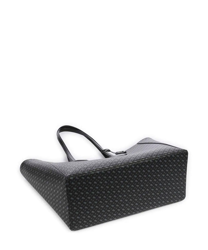 Saco tote em pele sintética com acabamento de logótipo em metal