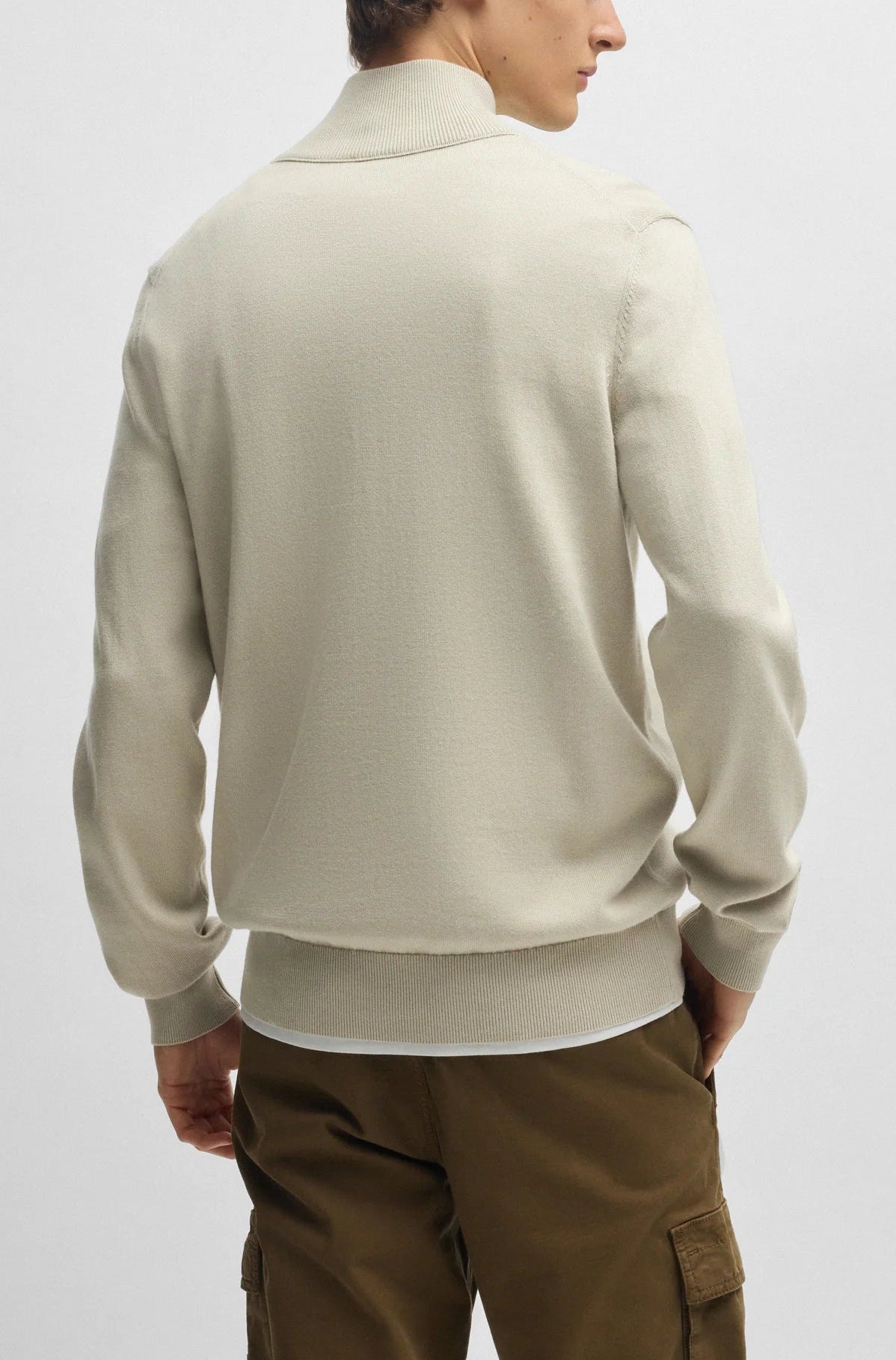 Camisola com fecho em algodão e caxemira