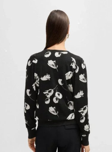 Cardigã com estampado de tulipas