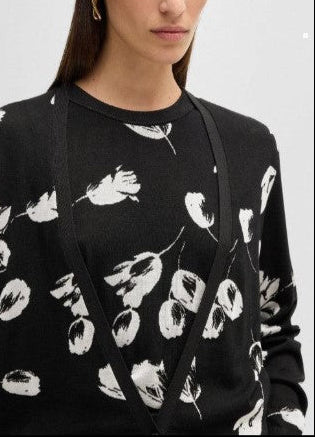 Cardigã com estampado de tulipas