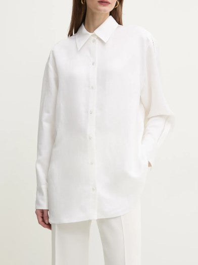 Camisa relaxed fit numa mistura de linho