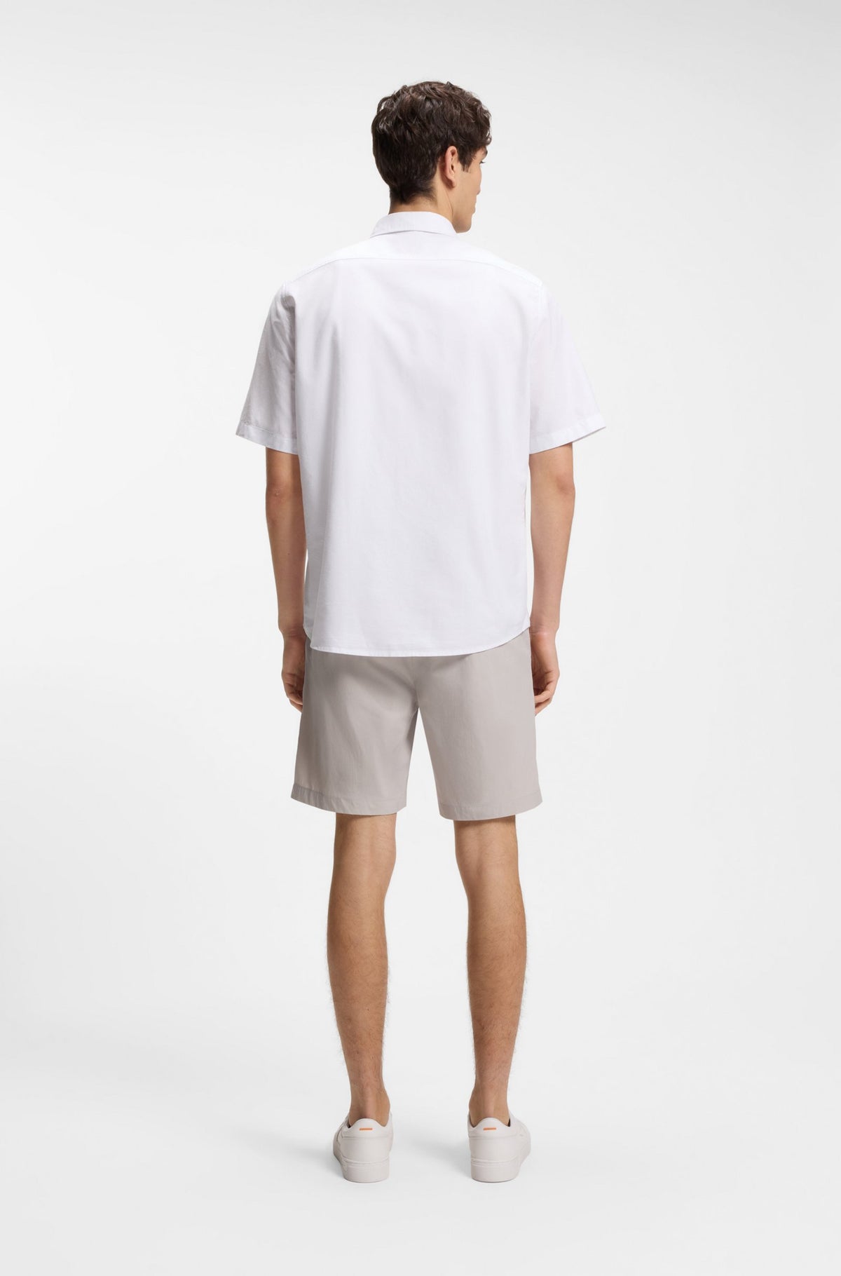Camisa de ajuste regular em algodão Oxford com lavagem suave