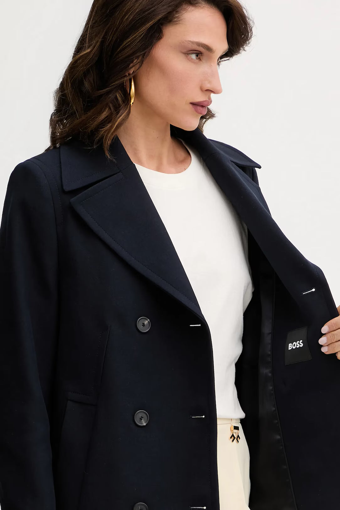 Casaco de trespasse em algodão - BOSS