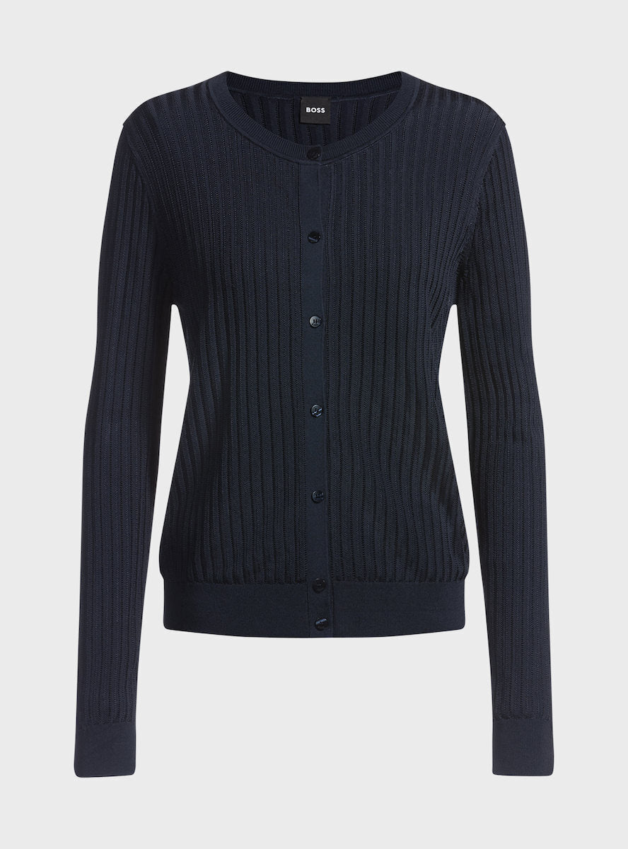 Casaco de malha perfurada