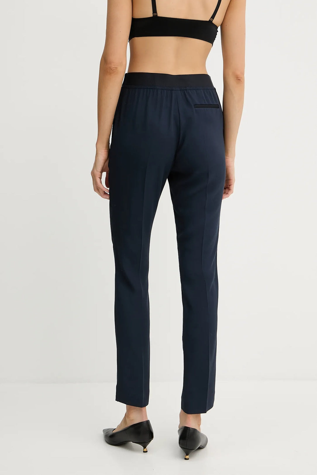 Calças de ajuste slim em tecido Punto Milano elástico