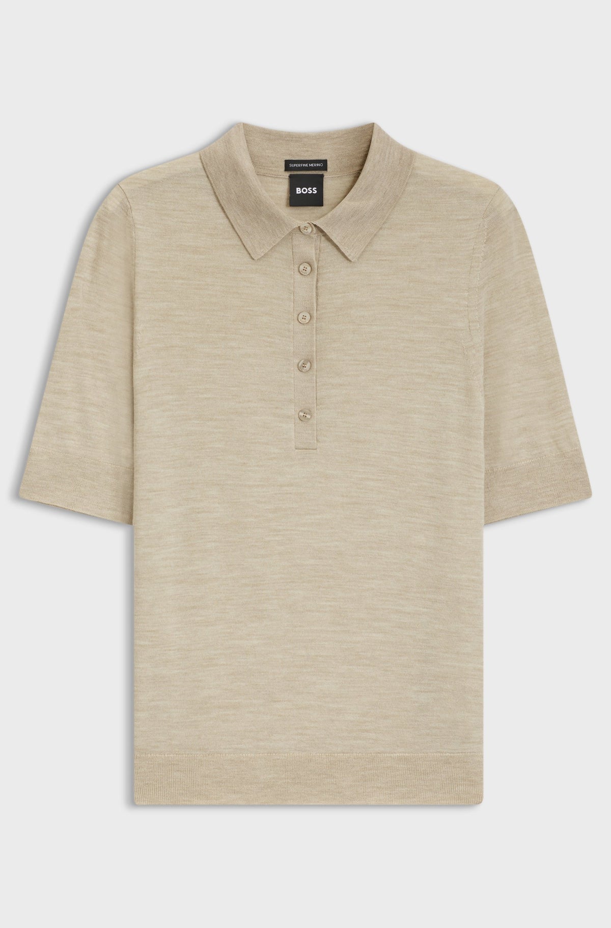 Camisola polo de lã merino com carcela de cinco botões - BOSS