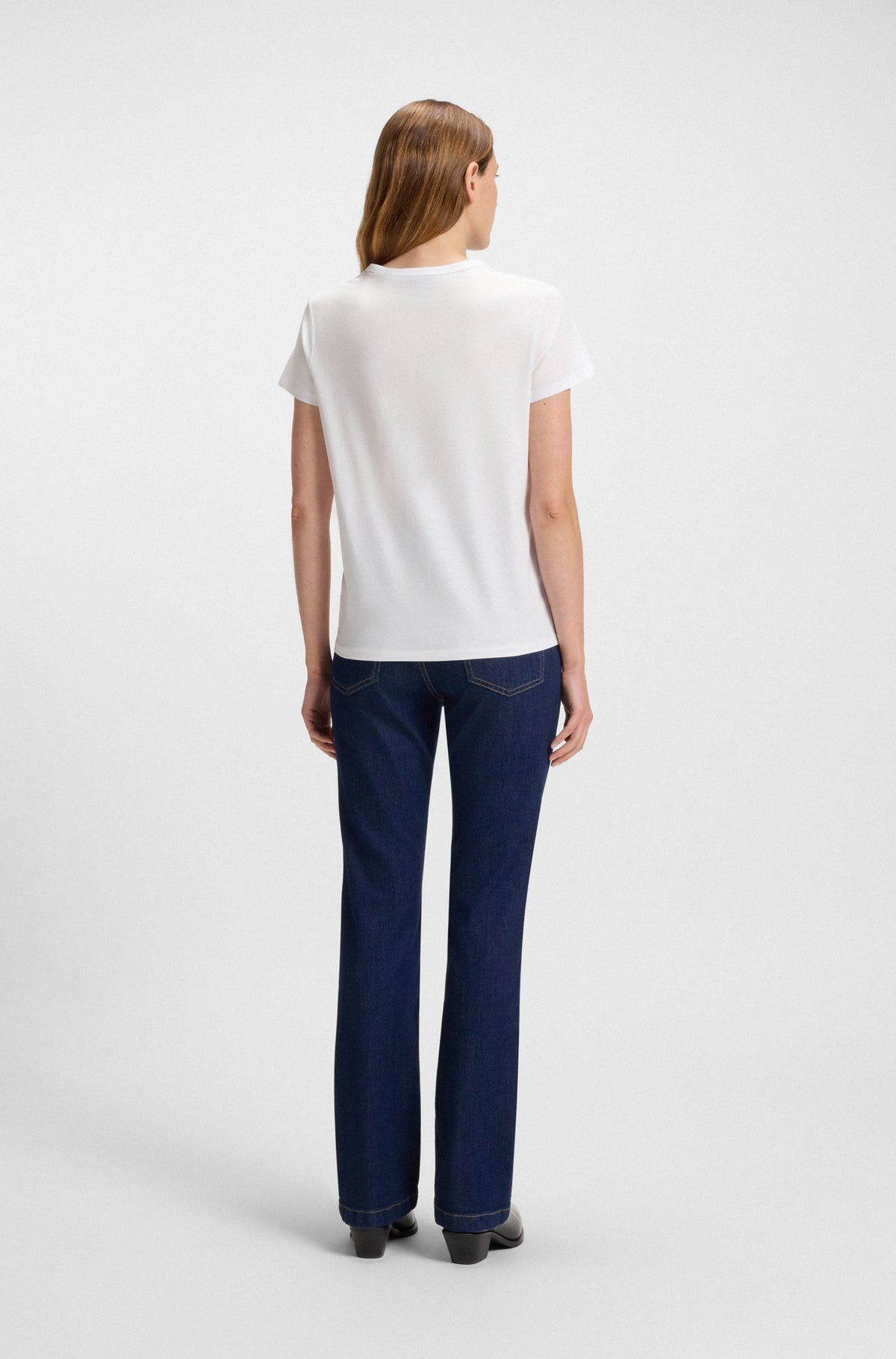 T-shirt de algodão mercerizado de ajuste slim com monograma Double B - BOSS