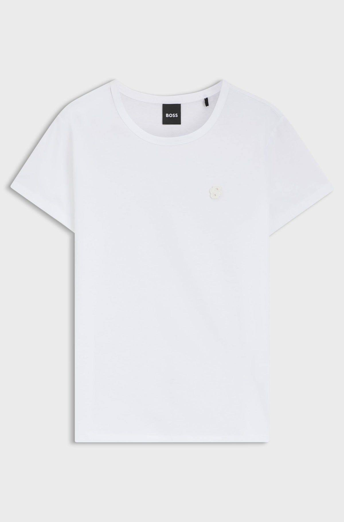 T-shirt de algodão mercerizado de ajuste slim com monograma Double B - BOSS