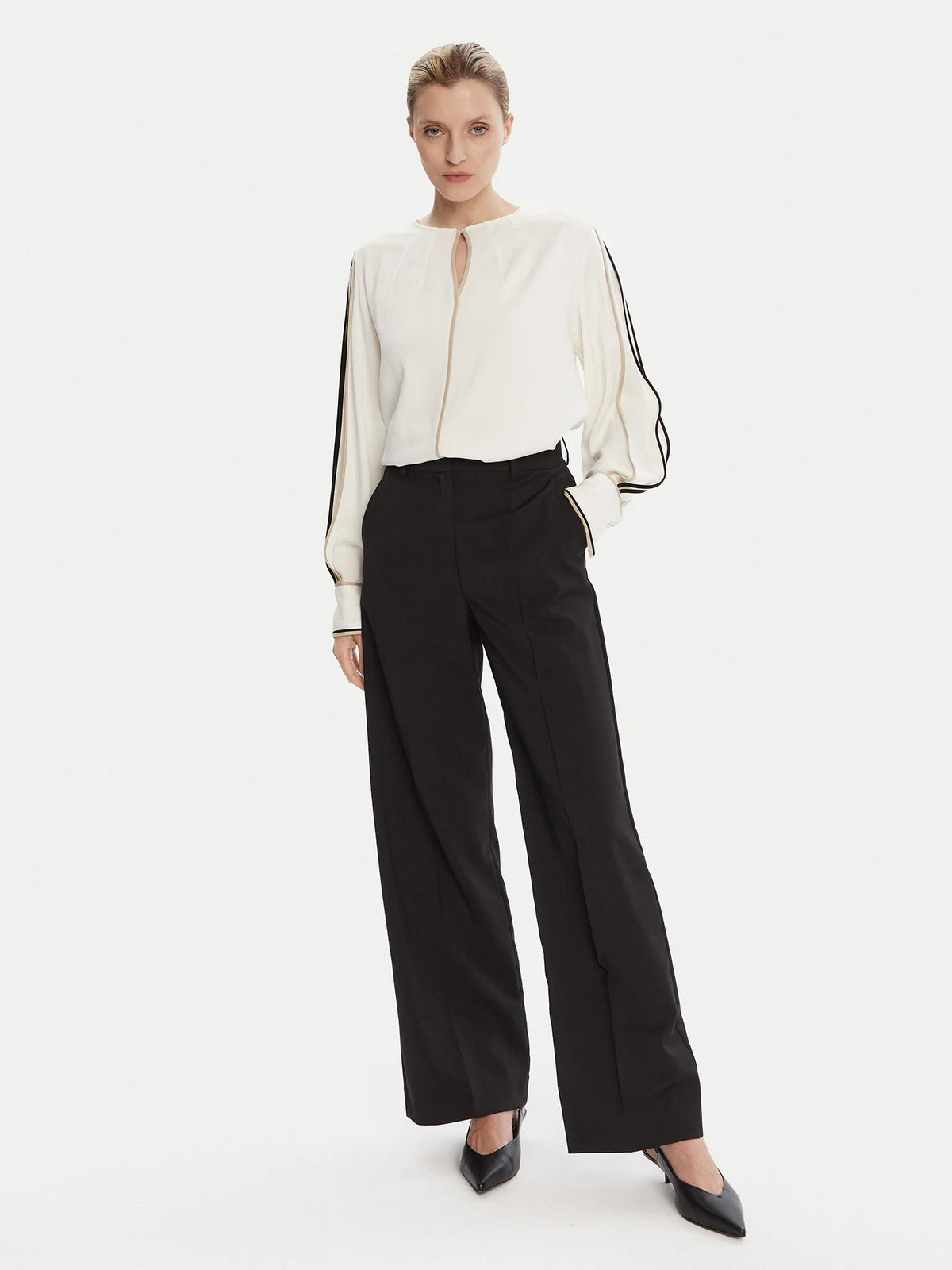 Blusa de manga comprida Regular Fit em mistura de viscose - BOSS