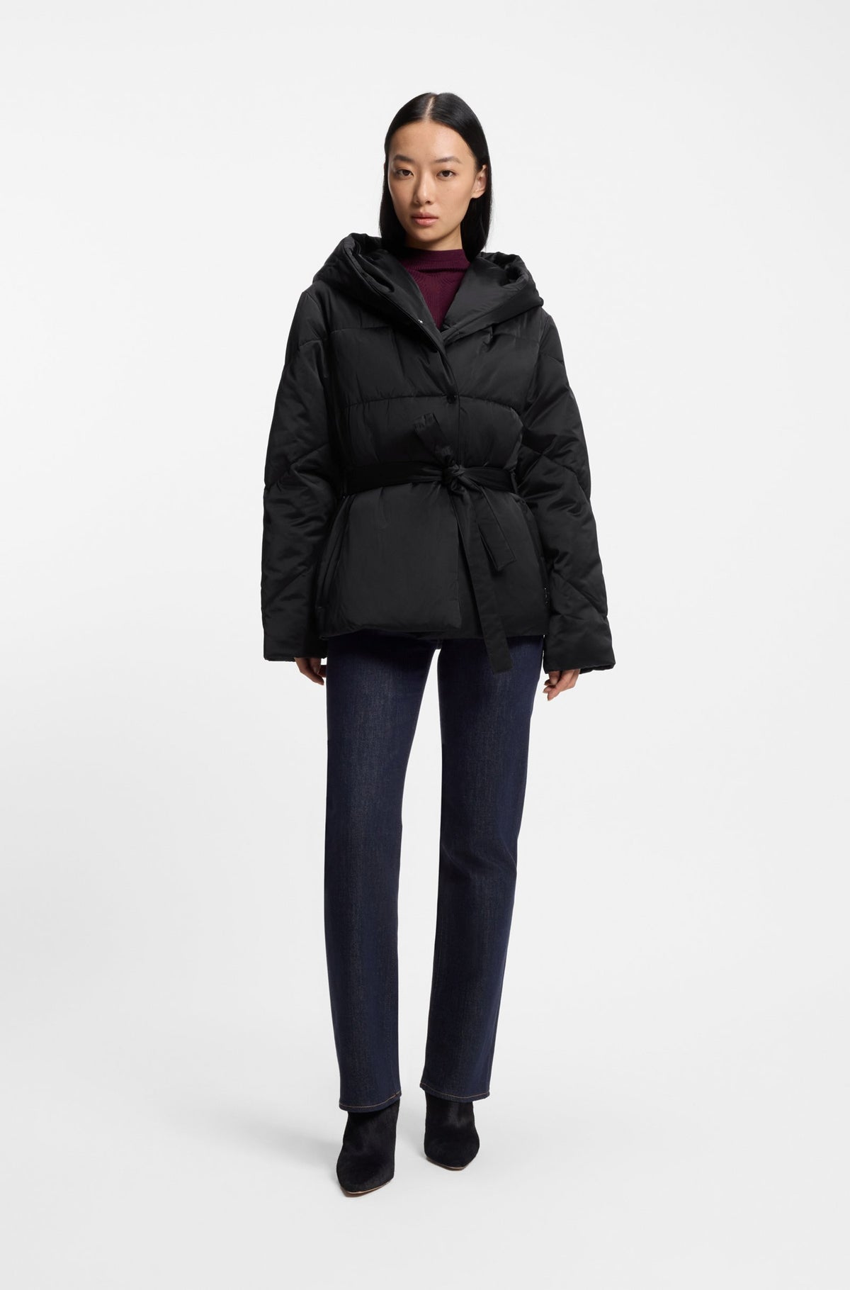 Casaco acolchoado repelente à água com cinto - BOSS