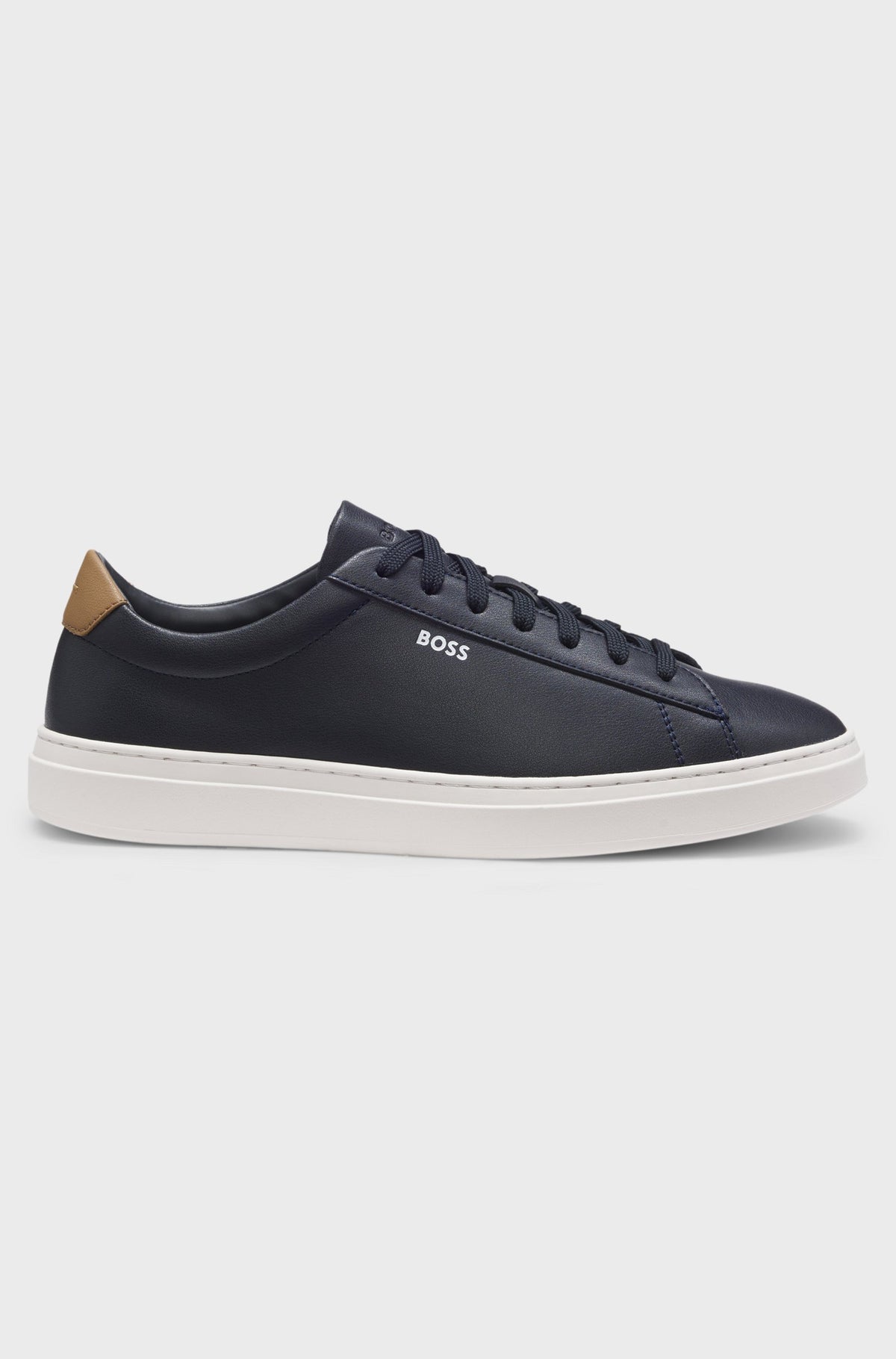 Sapatilhas de estilo cupsole em pele com pesponto da risca de assinatura