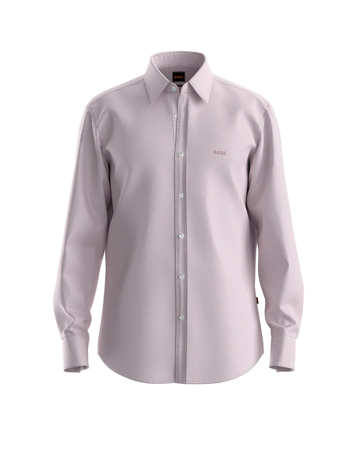 Camisa de ajuste regular em dobby de algodão elástico