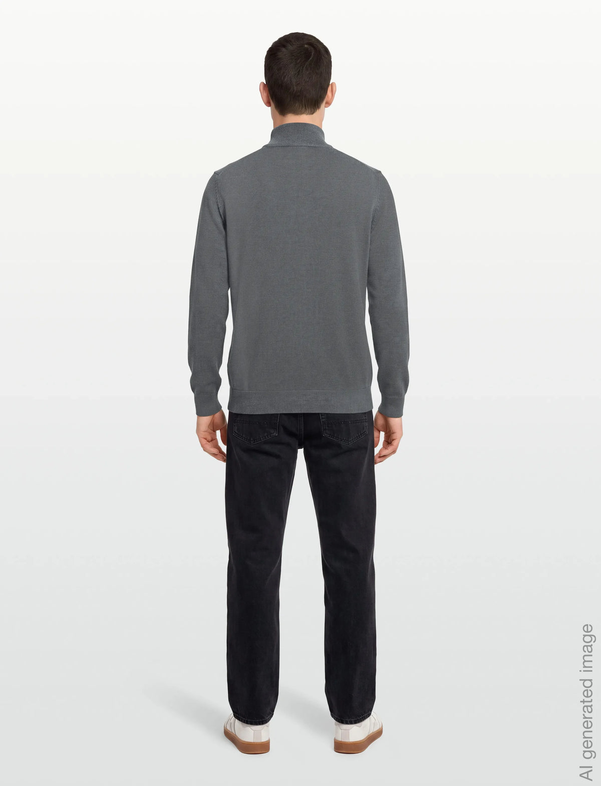 Casaco de malha com fecho de correr Casual Cotton