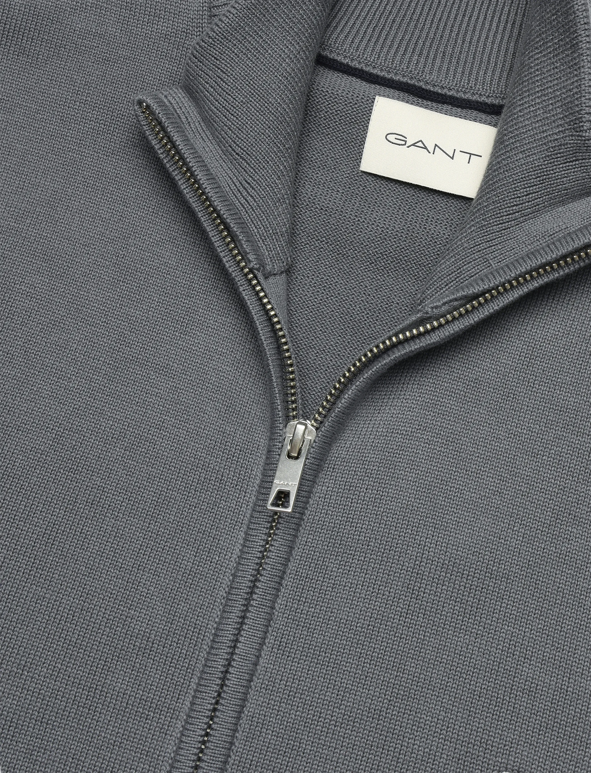 Casaco de malha com fecho de correr Casual Cotton
