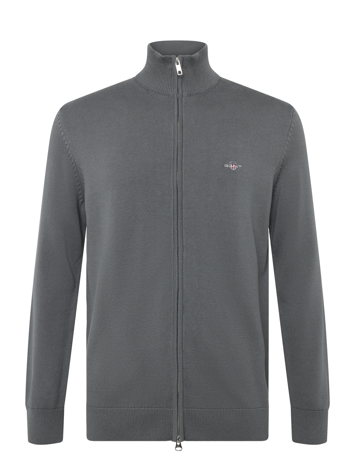 Casaco de malha com fecho de correr Casual Cotton