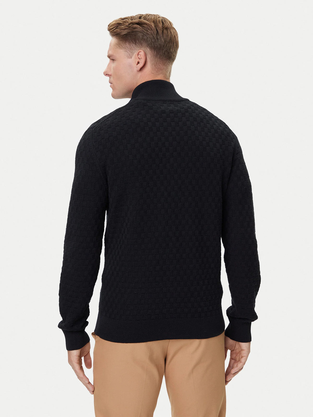 Casaco de malha com fecho de correr microtexturizado - GANT