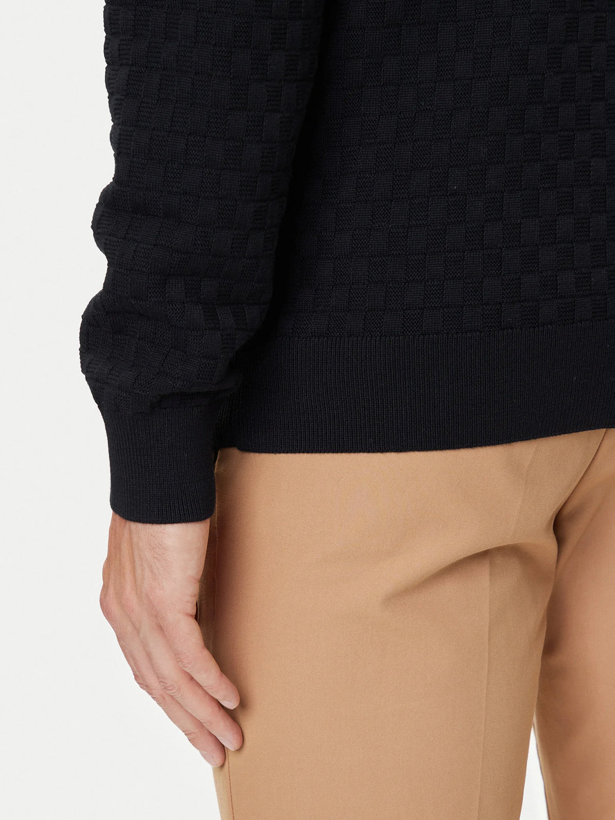 Casaco de malha com fecho de correr microtexturizado - GANT