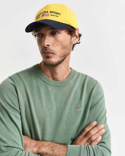 Camisola de malha com decote redondo clássica em algodão - GANT