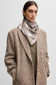 Lenço de fabrico italiano em sarja de seda estampada - BOSS