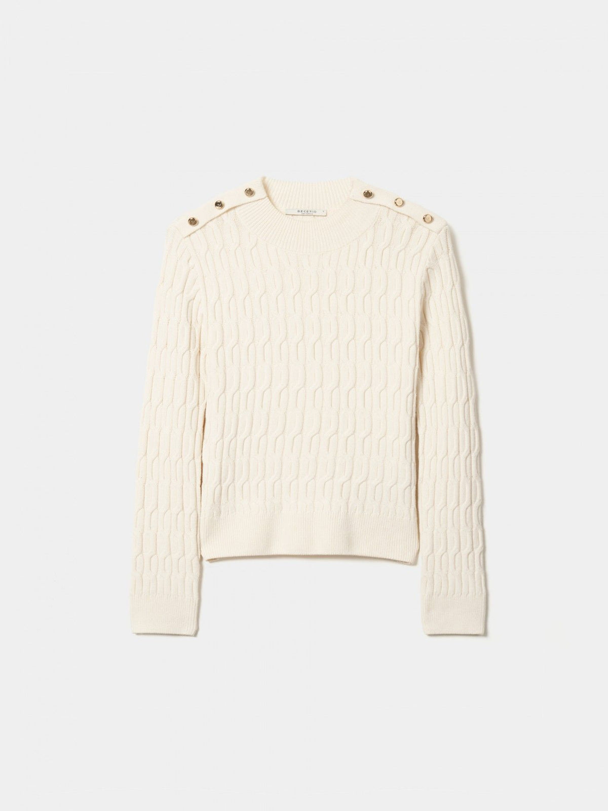 Camisola malha entrançada com botões - DECENIO