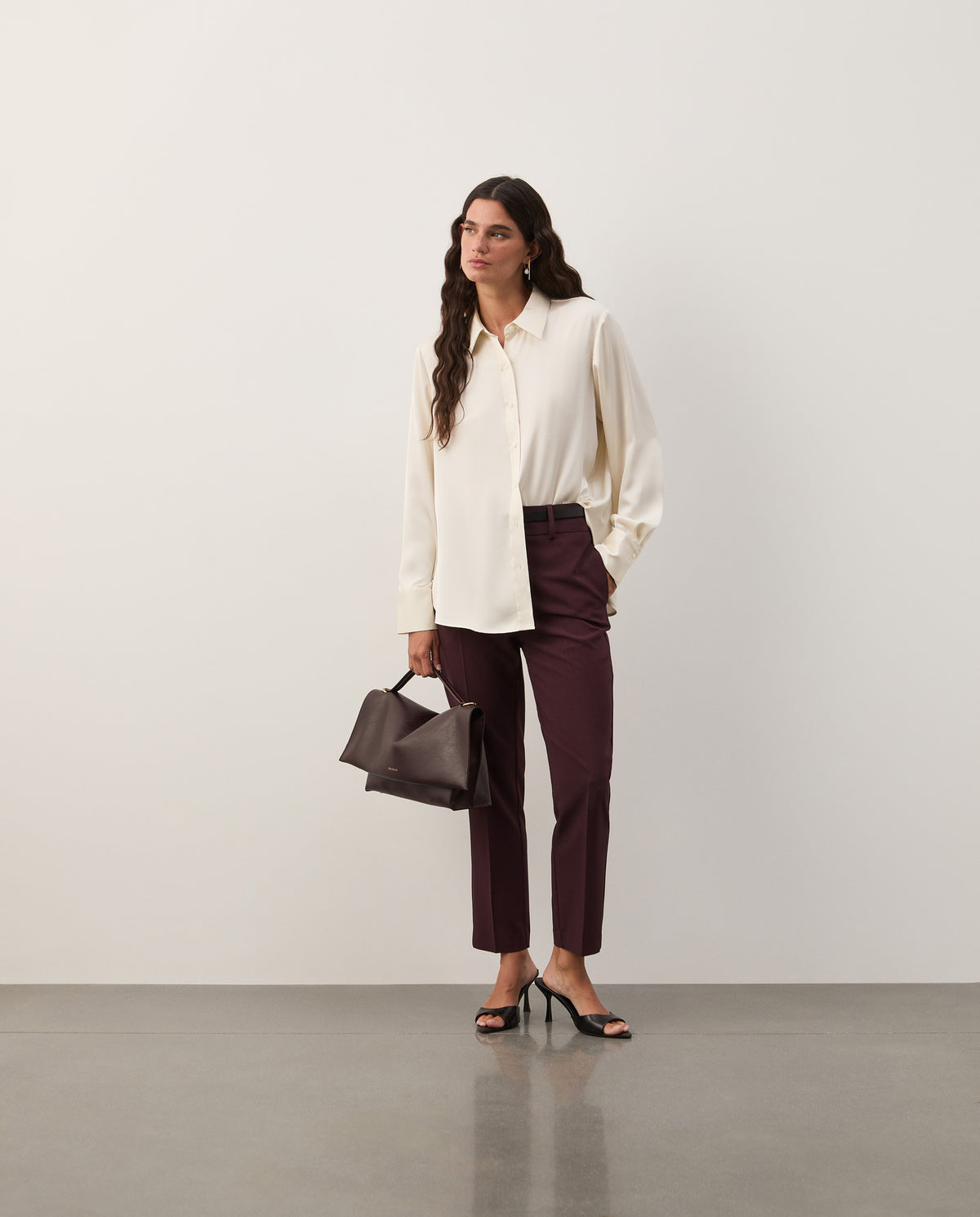 Camisa fluida acetinada