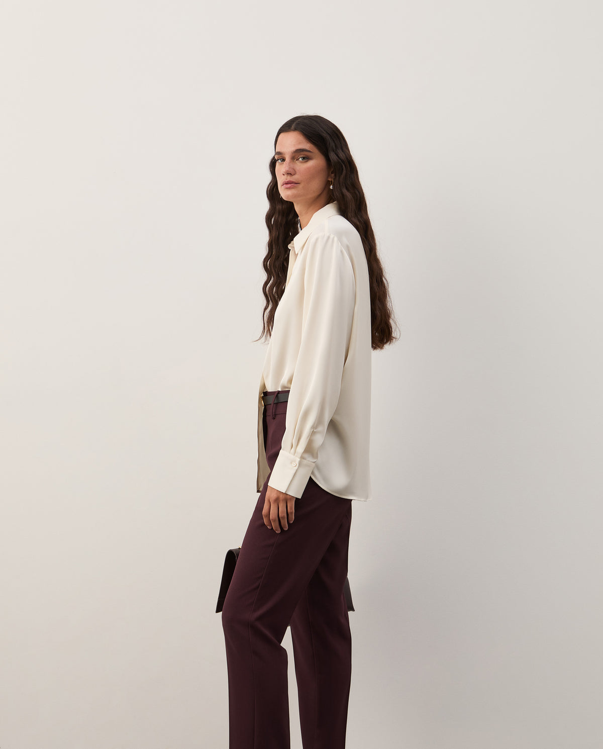 Camisa fluida acetinada