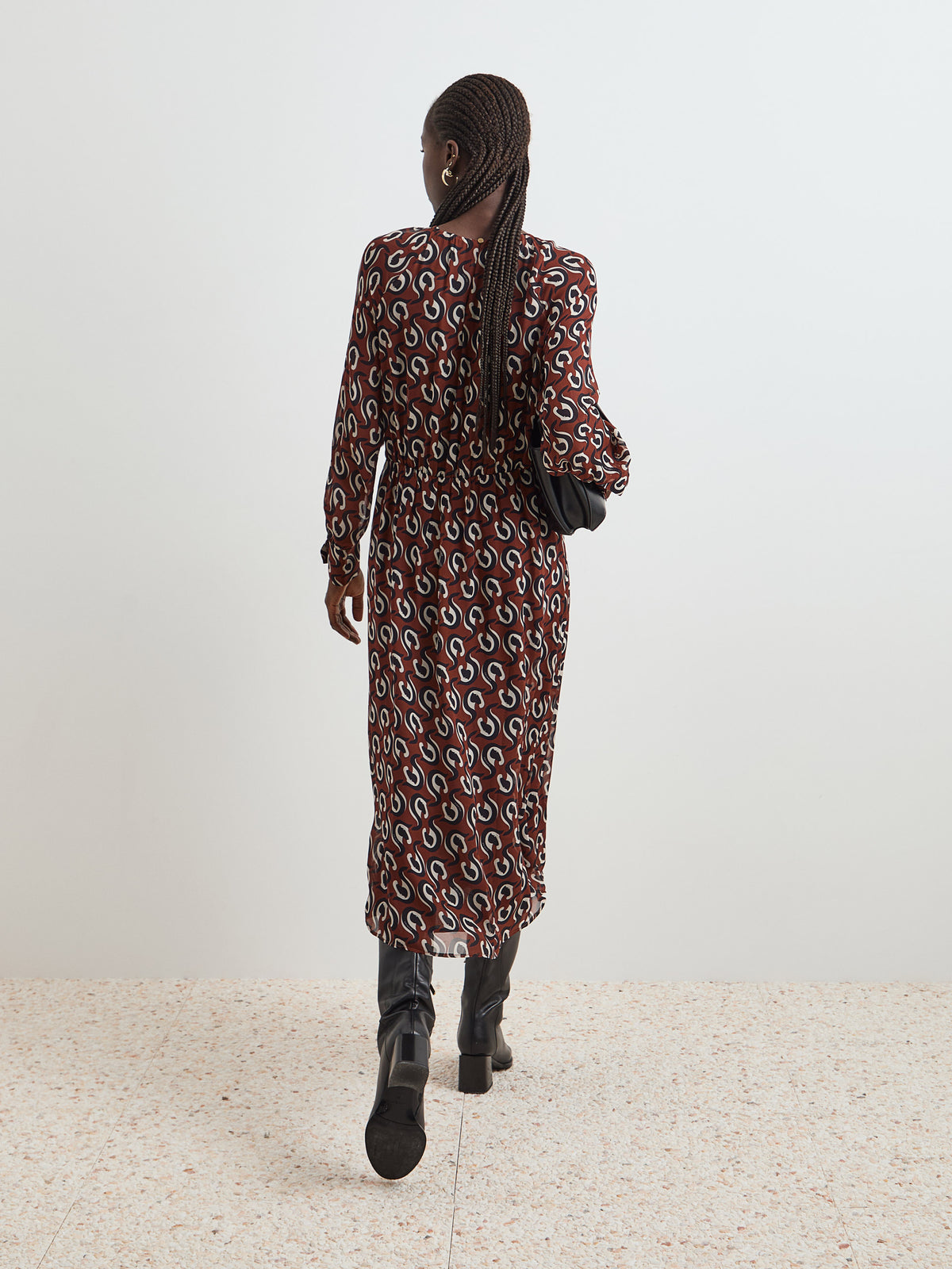 Vestido midi estampado - DECENIO