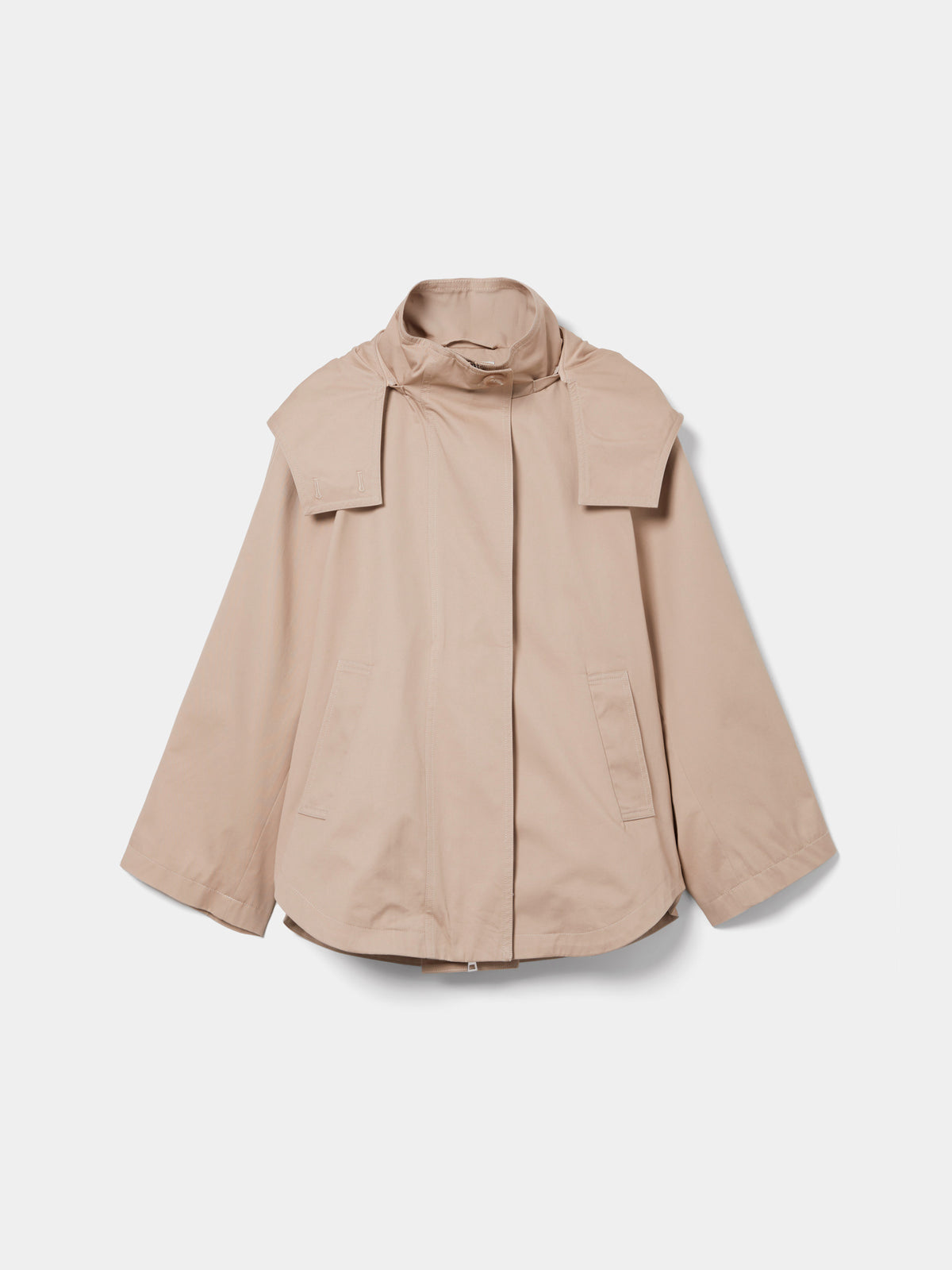 Parka curta com capuz amovível