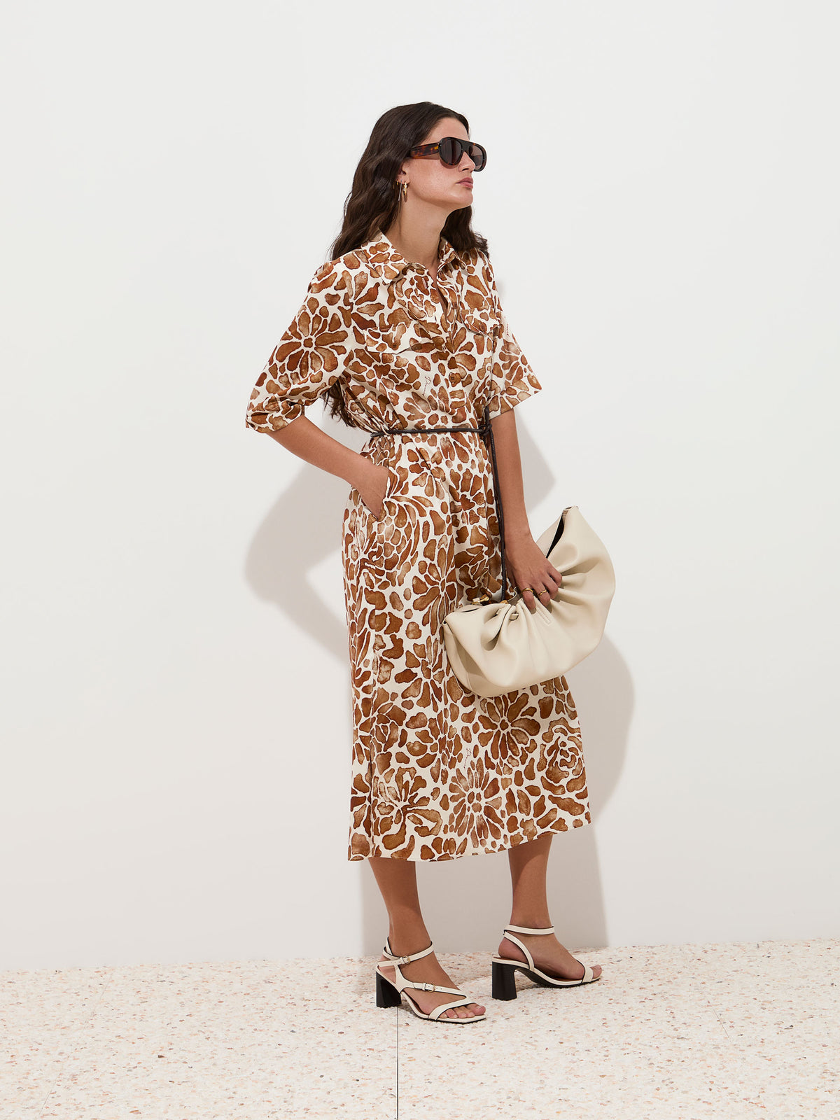 Vestido em algodão com estampado floral