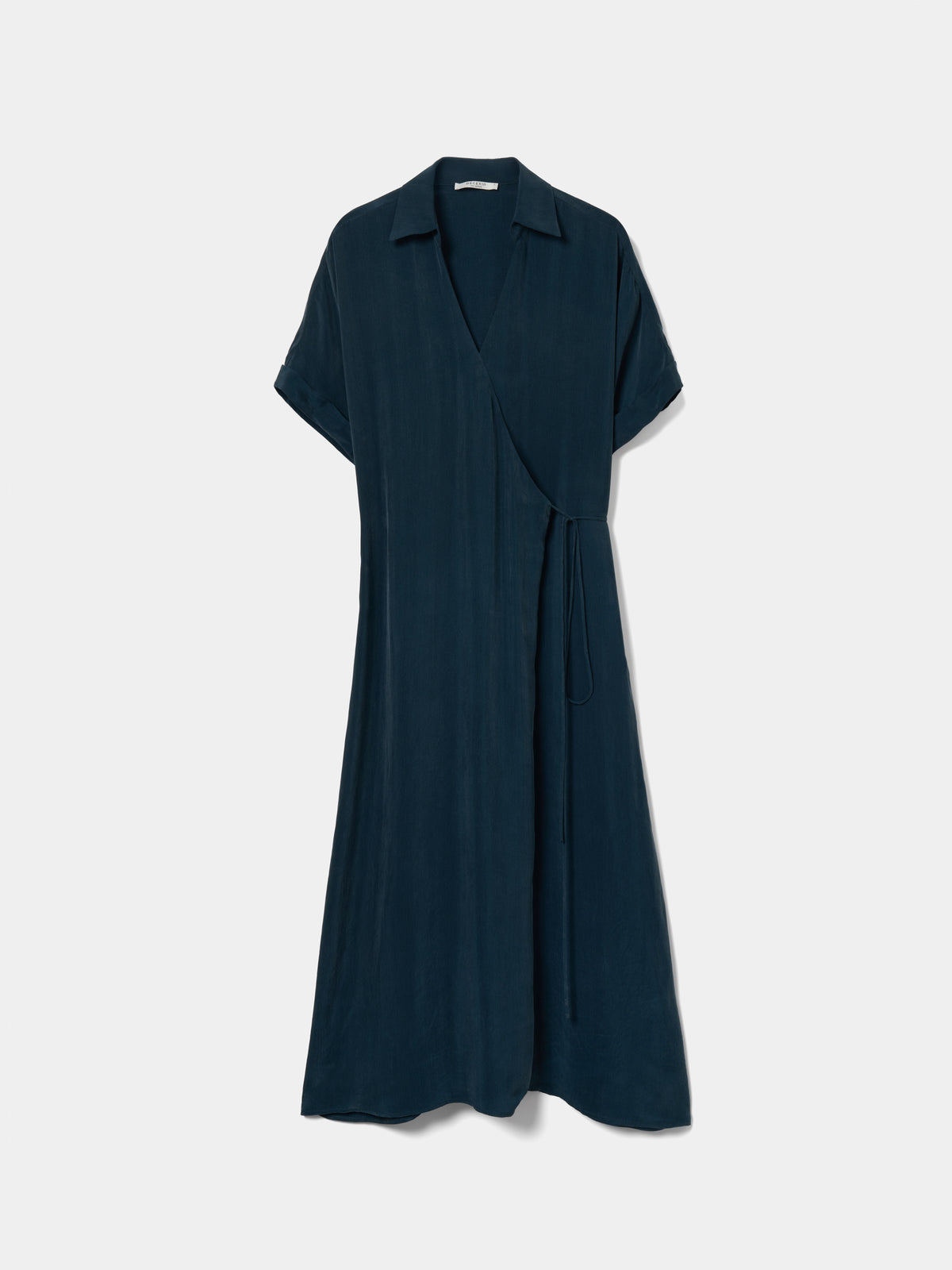 Vestido de trespasse em cupro