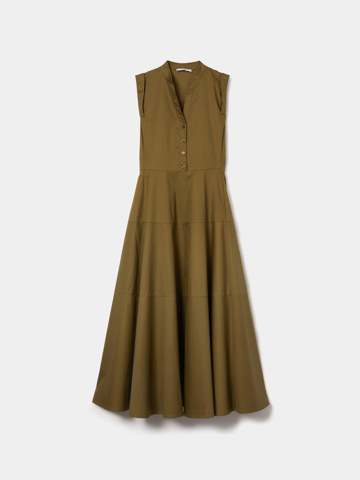 Vestido midi evasé em algodão