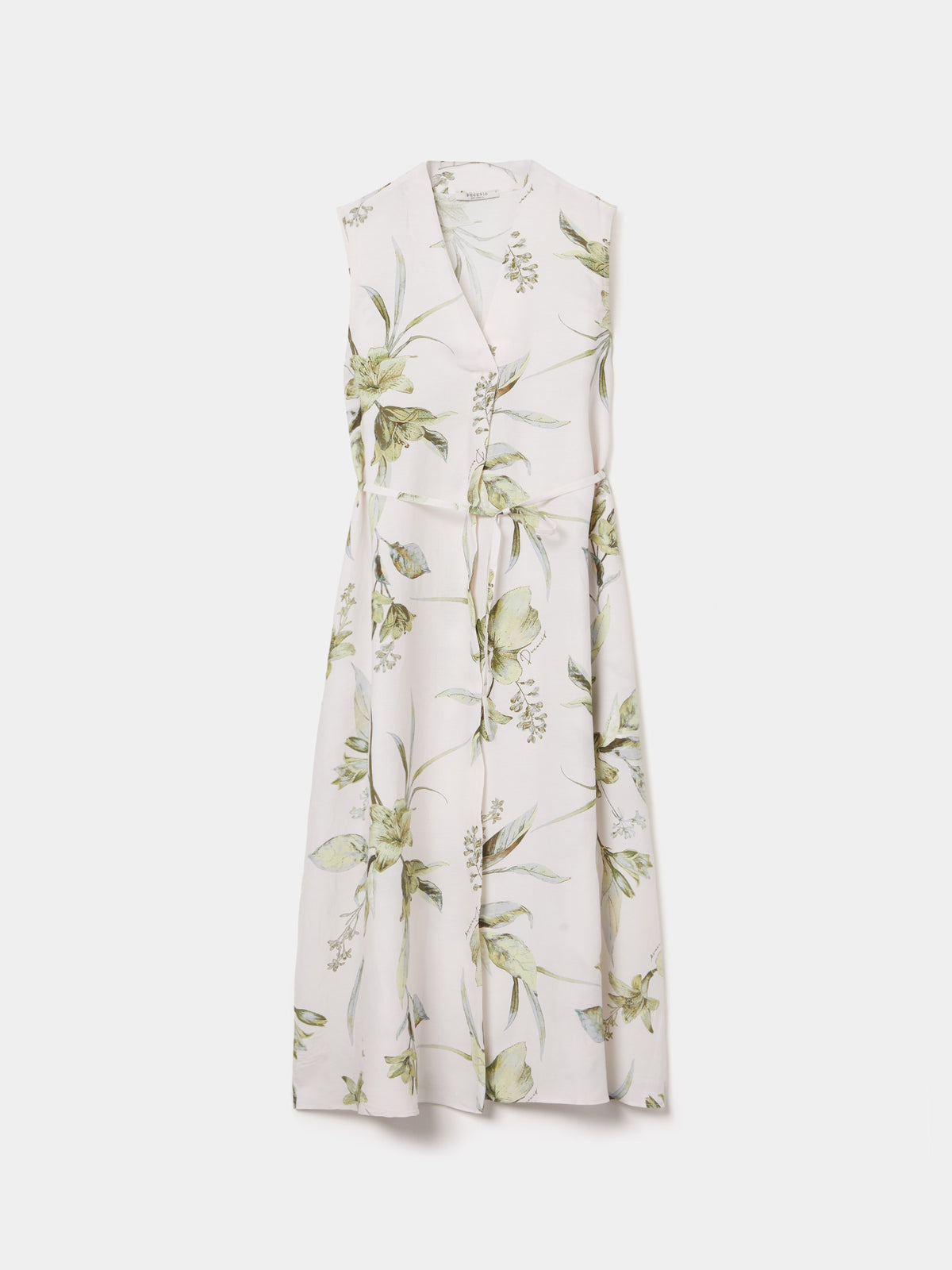 Vestido midi sem mangas