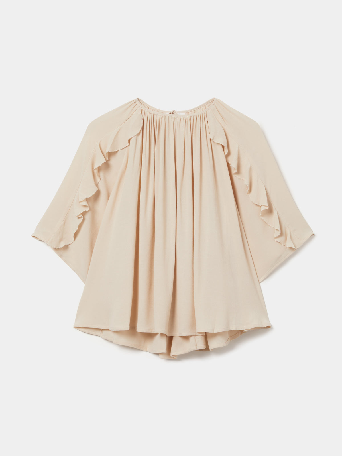 Blusa leve com folhos e corte fluido