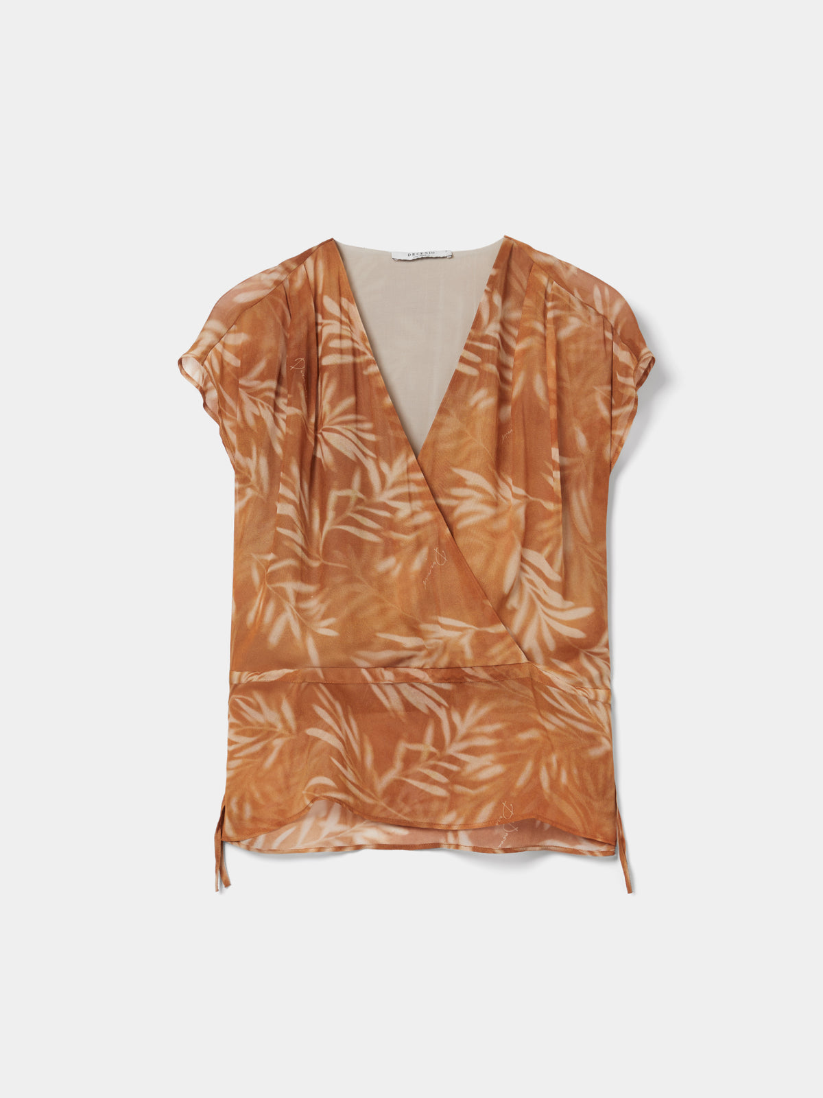 Blusa de trespasse de manga curta